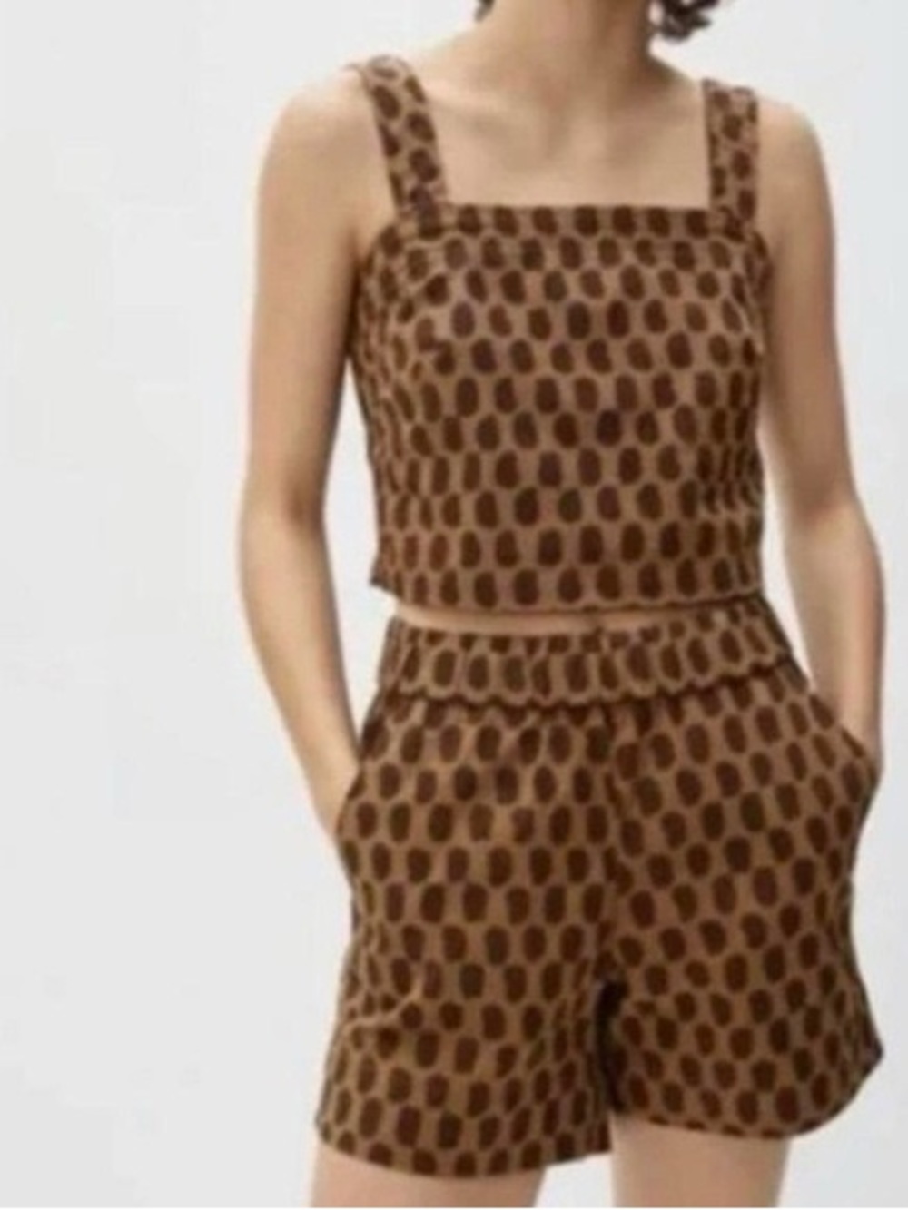 Everlane Button-Back Tank in Walnut Print - Picture 2 of 5